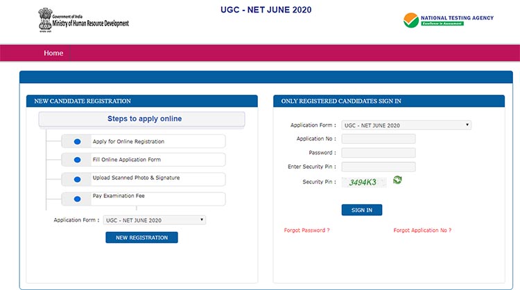 UGC NET 2020 apply online
